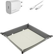 4SMARTS POCKET TRAY ORGANIZER WITH WIRELESS CHARGER 15W + TRAVEL CHARGER TYPE-C CABLE GREY