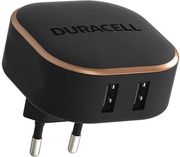 TRAVEL CHARGER DURACELL WITH DUAL OUTPUT 2XUSB A 24W 4.8A BLACK