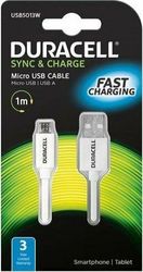 USB 2.0 CABLE DURACELL USB A TO MICRO USB 10W 1M WHITE