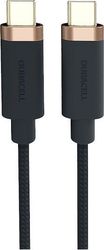 USB 3.2 CABLE DURACELL BRAIDED KEVLAR USB C TO USB C 65W 1M BLACK