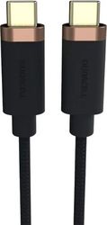 USB 3.2 CABLE DURACELL BRAIDED KEVLAR USB C TO USB C 63W 2M BLACK
