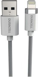 USB 2.0 CABLE DURACELL BRAIDED KEVLAR USB A TO MFI LIGHTNING 15W 2M WHITE