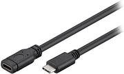 GOOBAY 45393 USB-C EXTENSION, USB-C MALE - USB-C FEMALE, BLACK
