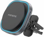UNIVERSAL WIRELESS CAR VENT HOLDER MAGNETIC FONENG CP128 WITH WIRELESS CHARGING &amp; LIGHT 15W BLACK