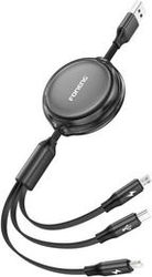 3-IN-1 RETRACTABLE CABLE X113 1.1M BLACK