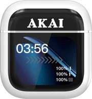 AKAI BTE-J600W AENC ΑΣΥΡΜΑΤΑ ΑΚΟΥΣΤΙΚΑ BLUETOOTH 6.0 ΜΕ ANC/ENC &amp; ΘΗΚΗ ΛΕΥΚΑ