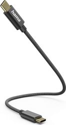 HAMA USB 2.0 CABLE USB-C MALE - USB-C ΜΑΥΡΟ 0.2M (2016040000)