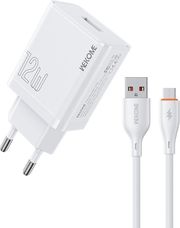 CHARGER WK WP-U76, WITH MICRO USB CABLE WHITE