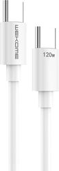 CHARGING CABLE WK WDC-175 USB-C TO USB-C PD 120W 1.2M WHITE