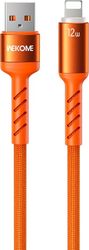 CHARGING CABLE WITH LED WK WDC-C13I USB TO LIGHTNING 1.2M ORANGE