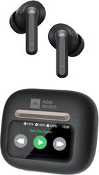 AGM BUDS 9 ΑΚΟΥΣΤΙΚΑ BLUETOOTH 5.4 ΜΕ ANC ΕΩΣ 25DB &amp; SMART ΘΗΚΗ ΜΕ ΟΘΟΝΗ ΑΦΗΣ IPX4 ΜΑΥΡΟ