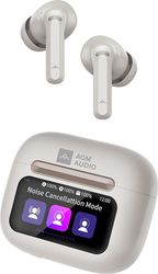 AGM BUDS 9 ΑΚΟΥΣΤΙΚΑ BLUETOOTH 5.4 ΜΕ ANC ΕΩΣ 25DB &amp; SMART ΘΗΚΗ ΜΕ ΟΘΟΝΗ ΑΦΗΣ IPX4 ΜΠΕΖ