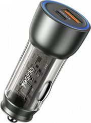YESIDO Y49 CAR CHARGER 30W 3A 1 X USB-A - 1 X USB-C GREY