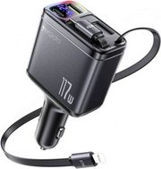 YESIDO YESIDO Y63 DISPLAY CAR CHARGER 117W 3A 1 X USB-A - 1 X USB-C WITH USB-C / LIGHTNING CABLE GREY