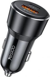 YESIDO Y64 CAR CHARGER 50W 3A 1 X USB-A - 1 X USB-C BLACK