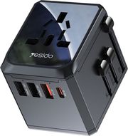 YESIDO MC24 20W 3A TRAVEL CHARGER 3 X USB-A - 1 X USB-C BLACK