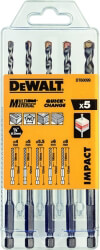 ΣΕΤ 5 ΤΕΜ DEWALT ΤΡΥΠΑΝΙΑ IMPACT ΔΟΜΙΚΩΝ ΥΛΙΚΩΝ 4-8MM DT60099