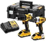 DEWALT ΣΕΤ BRUSHLESS ΔΡΑΠΑΝΟΚΑΤΣΑΒΙΔΟ ΚΡΟΥΣΤΙΚΟ + ΠΑΛΜΙΚΟ DEWALT 18V 2Χ 3AH LI-ION T-STAK DCK2062L2T