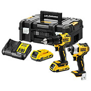 DEWALT ΣΕΤ BRUSHLESS ΔΡΑΠΑΝΟΚΑΤΣΑΒΙΔΟ ΚΡΟΥΣΤΙΚΟ+ ΠΑΛΜΙΚΟ DEWALT 18V 2Χ 4AH LI-ION T-STAK DCK2062M2T