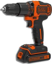 ΔΡΑΠΑΝΟΚΑΤΣΑΒΙΔΟ ΚΡΟΥΣΤΙΚΟ ΜΠΑΤΑΡΙΑΣ BLACK &amp; DECKER 10MM 18V LI-ION 1.5AH 2 ΤΑΧΥΤΗΤΩΝ BDCHD18