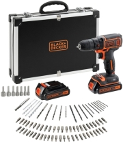 ΔΡΑΠΑΝΟΚΑΤΣΑΒΙΔΟ ΜΠΑΤΑΡΙΑΣ BLACK &amp; DECKER 10MM 18V 2X 1.5AH LI-ION+80 ΑΞΕΣΟΥΑΡ+ΒΑΛΙΤΣΑΚΙ BDCDC18BAF