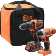 ΣΕΤ ΔΡΑΠ/ΔΟ ΚΡΟΥΣΤΙΚΟ BLACK &amp; DECKER 18V 2 ΤΑΧ BDCHD18 +ΠΑΛΜΙΚΟ 18V 1.5AH LI-ION BDCIM18 BCK21S1S