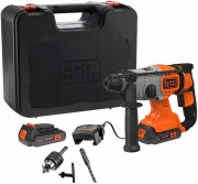 BLACK N DECKER ΠΙΣΤΟΛΕΤΟ ΣΚΑΠΤΙΚΟ ΜΠΑΤΑΡΙΑΣ BLACK &amp; DECKER 18V 2X 2.5AH LI-ION SDS PLUS ΒΑΛΙΤΣΑ BCD900E2K