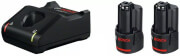 BOSCH ΣΕΤ 2 ΜΠΑΤΑΡΙΩΝ BOSCH STARTER KIT GBA 12V 2AH LI-ION + ΦΟΡΤΙΣΤΗΣ GAL 12V-40 1600A019R8
