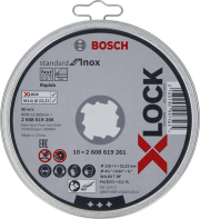 ΔΙΣΚΟΙ ΚΟΠΗΣ INOX 10 TEM BOSCH X-LOCK 115MM 1X22.2 2608619266