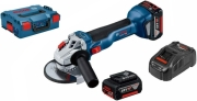 BOSCH ΓΩΝΙΑΚΟΣ ΤΡΟΧΟΣ ΜΠΑΤΑΡΙΑΣ BOSCH PRO GWS 18V-10 125MM 2X 5AH BRUSHLESS L-BOXX 06019J4004