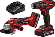 EINHELL ΣΕΤ ΔΡΑΠΑΝΟΚΑΤΣΑΒΙΔΟ &amp; ΓΩΝΙΑΚΟΣ ΤΡΟΧΟΣ EINHELL 18V 3A+1.5AH LI-ION KIT 4257238