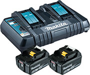 BATTERY SET MAKITA 18V LI-ION 2X BATTERIES 6AH + ΔΙΠΛΟΣ ΤΑΧΥΦΟΡΤΙΣΤΗΣ 199484-8