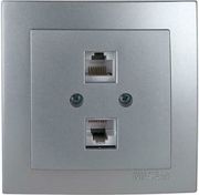 GEYER ΑΣΗΜΙ ΠΡΙΖΑ ΔΙΚΤΥΟΥ RJ45-CAT5-RJ11 NILSON