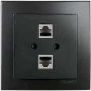 GEYER ΜΑΥΡΗ ΠΡΙΖΑ ΔΙΚΤΥΟΥ RJ45-CAT5-RJ11 NILSON