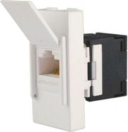 GEYER ΠΡΙΖΑ ΔΙΚΤΥΟΥ 1 ΘΕΣΗΣ ΛΕΥΚΗ CAT.6 RJ45 UTP KS INTERIO