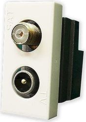 GEYER ΠΡΙΖΑ TV-SAT ΔΙΕΛΕΥΣΕΩΣ 1 ΘΕΣΗΣ ΛΕΥΚΗ 10DB 2 ΕΞΟΔΩΝ INTERIO