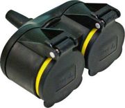 GEYER ΡΕΥΜΑΤΟΔΟΤΗΣ ΜΑΥΡΟΣ ΔΙΠΛΟΣ ΙΡ44, 16Α 250V