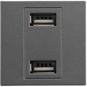 EUROLAMP ΠΡΙΖΑ 2 Χ USB MODULES ΓΡΑΦΙΤΗΣ