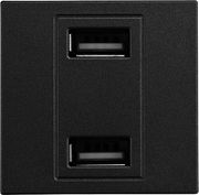 EUROLAMP ΠΡΙΖΑ 2 Χ USB MODULES ΜΑΥΡΟ
