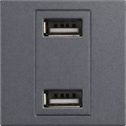EUROLAMP ΠΡΙΖΑ 2 Χ USB MODULES ΝΙΚΕΛ ΜΑΤ