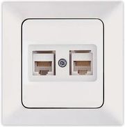EUROLAMP ΠΡΙΖΑ DATA CAT 6 RJ 45 ΔΙΠΛΗ ΛΕΥΚΗ