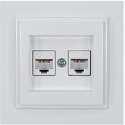 EUROLAMP ΠΡΙΖΑ DATA CAT 6 RJ 45 ΔΙΠΛΗ ΛΕΥΚΗ