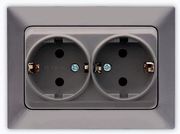 EUROLAMP ΠΡΙΖΑ ΣΟΥΚΟ ΔΙΠΛΗ ΧΩΝΕΥΤΗ 16A ΓΡΑΦΙΤΗΣ