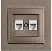 EUROLAMP ΠΡΙΖΑ ΤΗΛΕΦΩΝΟΥ ΔΙΠΛΗ RJ 11 LIGHT FUME