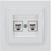 EUROLAMP ΠΡΙΖΑ ΤΗΛΕΦΩΝΟΥ ΔΙΠΛΗ RJ 11 ΛΕΥΚΗ