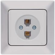 EUROLAMP ΠΡΙΖΑ ΤΗΛΕΦΩΝΟΥ ΔΙΠΛΗ RJ 11 ΝΙΚΕΛ MAT