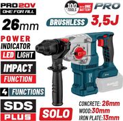BORMANN PRO BBP5315 ΠΝΕΥΜΑΤΙΚΟ ΣΚΑΠΤΙΚΟ ΜΠΑΤΑΡΙΑΣ SDS-PLUS,BRUSHLESS 250V,3.5J,0-1150RPM,SOLO