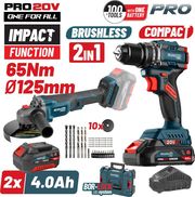 BORMANN PRO BBP5433X44T2CA ΣΕΤ COMPACT BRUSHLESS ΚΡΟΥΣΤΙΚΟ ΔΡΑΠΑΝ/ΒΙΔΟ 65ΝM &amp; ΓΩΝΙΑΚΟΣ ΤΡΟΧΟΣ,ΒMC