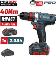 BORMANN PRO BBP5446X2 ΔΡΑΠΑΝ/ΒΙΔΟ ΚΡΟΥΣΤΙΚΟ 20V,1X2AH,LI-ION,40NM,2 ΤΑΧΥΤΗΤΕΣ