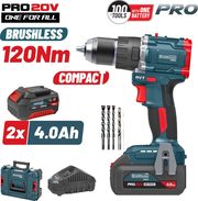 BORMANN PRO BBP5451X44CA ΔΡΑΠΑΝ/ΒΙΔΟ ΚΡΟΥΣΤΙΚΟ 20V,2X4AH,LI-ION,COMPACT,2 ΤΑΧΥΤΗΤΕΣ &amp; ΒΑΛΙΤΣΑ